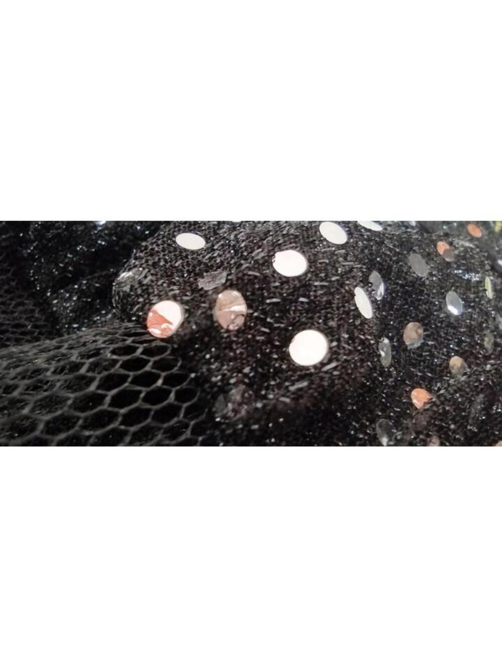 Skirt Raver Black Tulle Sexy Skirt Plastic Faux Silver Sequin Waist 24 in Xs S - Picture 14 of 16